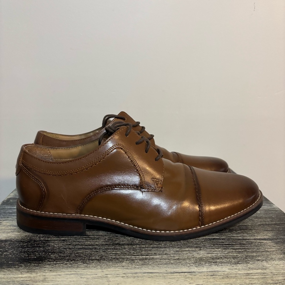 ✨👞Nunn Bush Comfort Gel Brown Cap Toe Leather Lace Up Oxfords | Mens Size 11